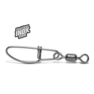 Emerillon à agrafe en inox Crane Swivel + agrafe crosslock - par 5