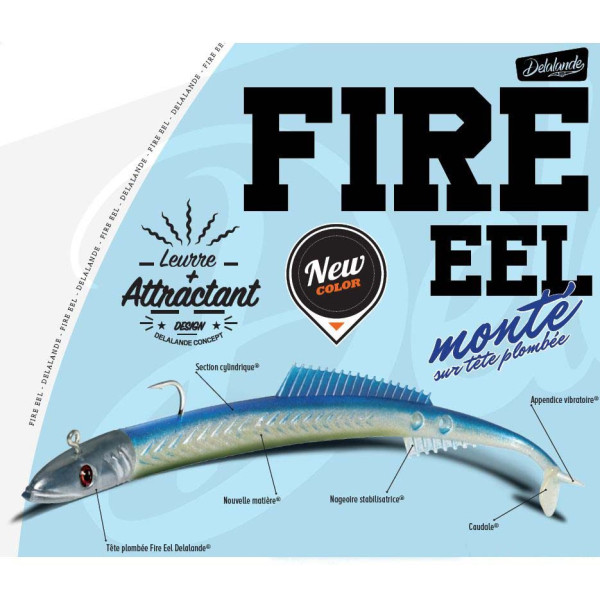 Leurre Souple Delalande Fire Eel 13cm Monté 20g