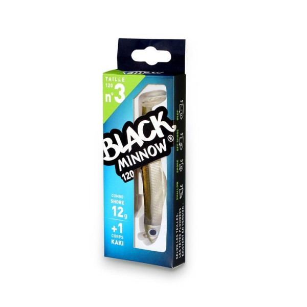 Leurre Souple Fiiish Combo Black Minnow 120 Shore - 12cm - 12g - Taille 3